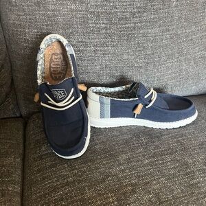 Hey Dude Navy Blue Wally Break Shoes